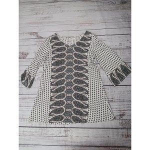 Umgee Tunic Top Women's Small Floral Multicolor 3/4 Sleeve Parsley V-Neck Boho